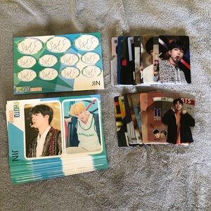 Bundle of Jin BTS stickers and photocards